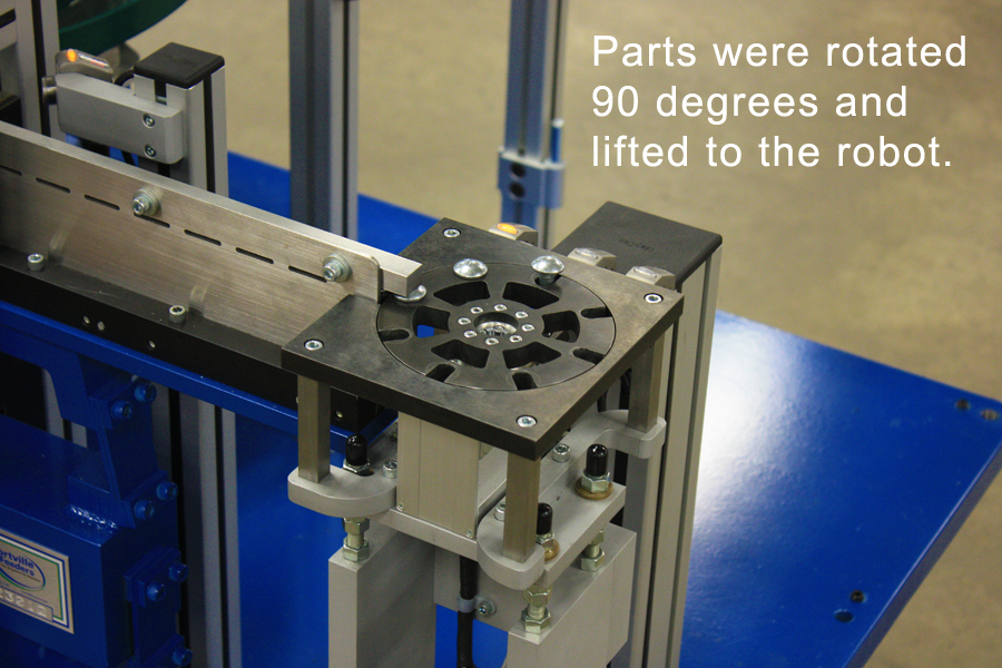 Parts-feeder-rotary-actuator-robot-assembly